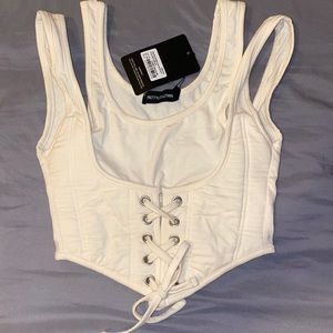 PLT cream crop top BNWT